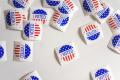 Collection of "I Voted" stickers representing civic participation and community engagement