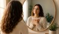 Woman practicing unconditional self-worth during addiction recovery