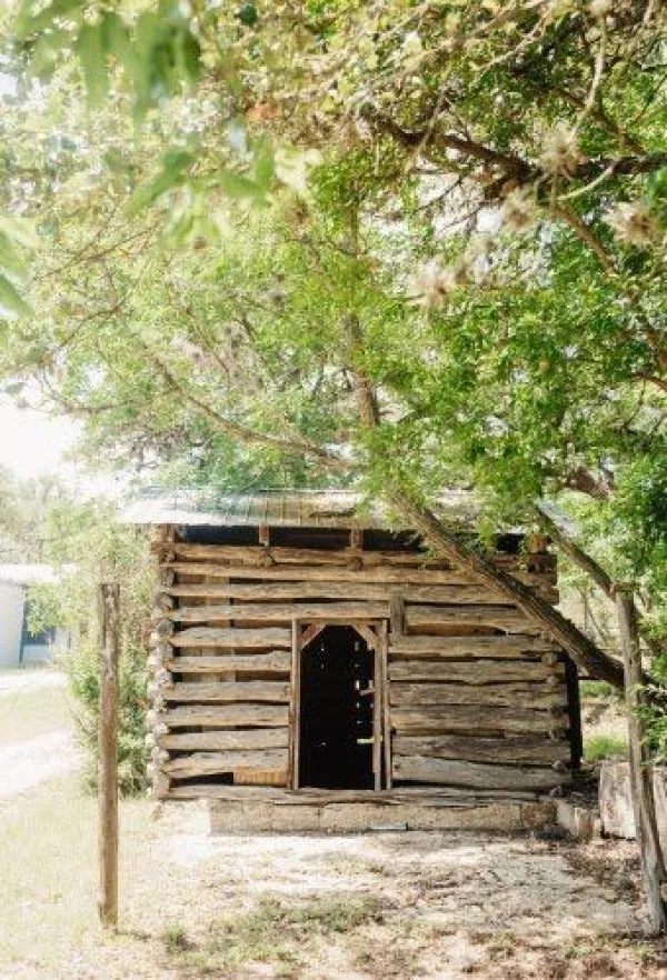 Historic cabin on the Windmill Wellness Ranch property